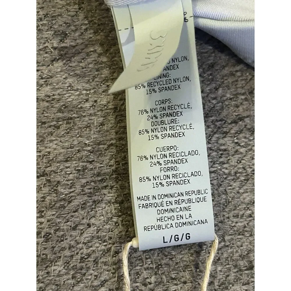 NWT SKIMS Women's Gray Sporty Zipper Swim Mock Neck Top Size L